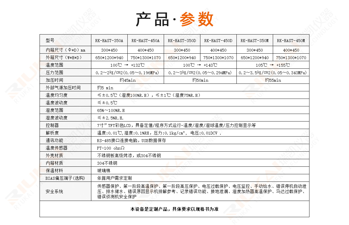 HAST高度加速壽命試驗機規(guī)格參數(shù)